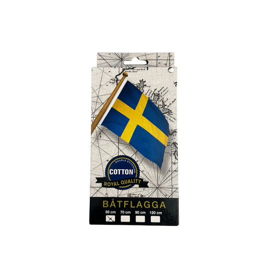 Båtflagga Svensk 50cm Bomull